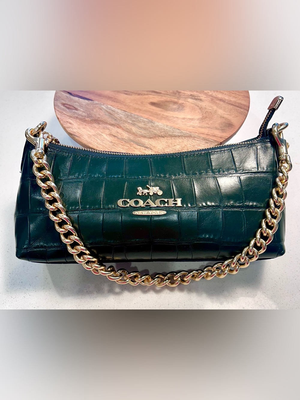 NWOT Coach Charlotte Shoulder Bag - Deep Emerald/Hunter Green